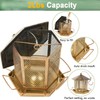 Wild Birds Feeder, Finch Bird Feeder for Outdoors, Metal Hexagonal