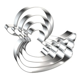 Duck Cookie Cutter Set - 5 inch, 4 inch, 3 inch, 2 inch - 4 Piece Rubber Duck Duckling Shaped Cookie Cutters Shapes Molds - Stainless Steel
