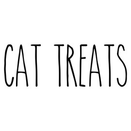 White - Cat Treats Vinyl Decal - Kitten Pet Snack - Farmhouse Skinny Font - 5.75w x 2h inches - Die Cut Sticker