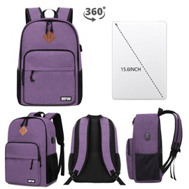 Lightweight Backpack for Men Women, School Backpack for Girls Boys Teen, Colloge High School Backpack with USB Charging Port, Simple Daily use Bookbag, Kids Book Bag, Mochilas Escolares para, Purple