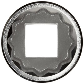 Martin X1252 Forged Alloy Steel 1-5/8" Type III Opening 1" Power Impact Square Drive Socket, 12 Points Standard, 2-11/16" Overall Length, Chrome Finish