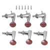 Tuner Pegs Tuning Machine Heads Button Silver Wooden Folk Guitar
