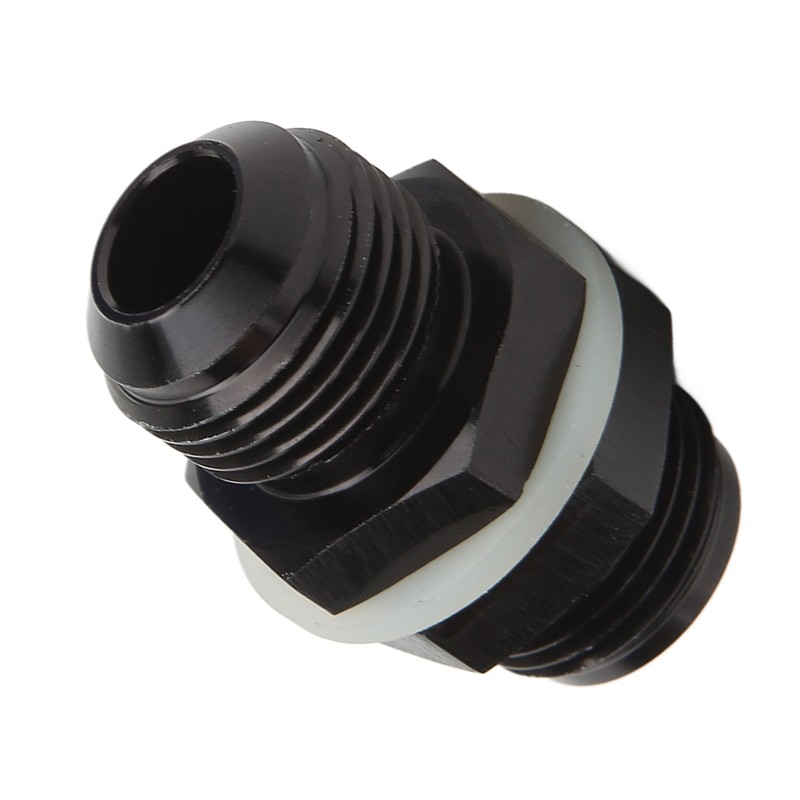 Fuel Cell Bulkhead Fitting with PTFE Washer Black Anodized 6061‑T6
