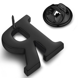 HONEY BEAR 1 Piece Letter Brooch Pins A to Z, Stainless Steel for Men/Women, Suit Shirt, Business Wedding Gift, Black, Multi-Way, Copper