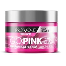 PROVOKE Go Pink Temporary Colour Hair Mask 300 ml, NEW Go Pink Without Commitment Lasts 8 Washes, Keratin Enriched Formula