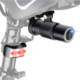 VSYSTO Bike Camera with Tail Light, Automatic Power on/Off, WiFi HD 1080P Waterproof 150° Wide Angle Starlight Night Vision Bike Rear View Camera, Loop Recording, G-Sensor (Black)