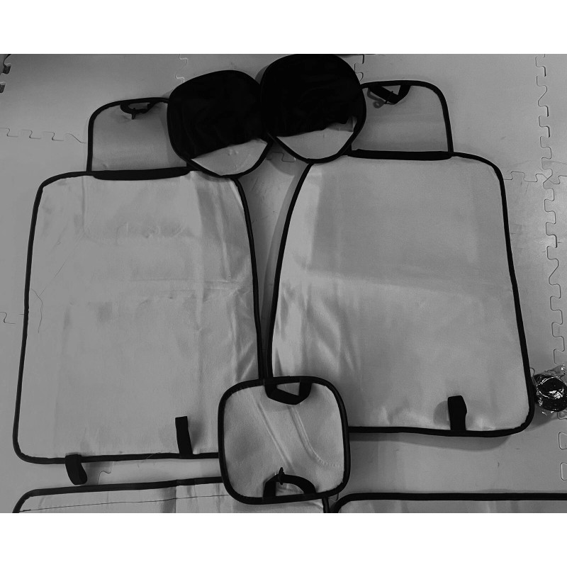 Seat Car Seat Covers Full Set in Solid Black, Front