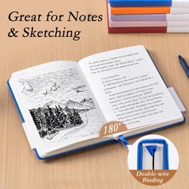 deli A5 Lined Journal Notebook, 160 Pages Hardcover Writing Notebook, 5.5"x8.2" College Ruled Notebook for Office, School, Work Notes (Blue)