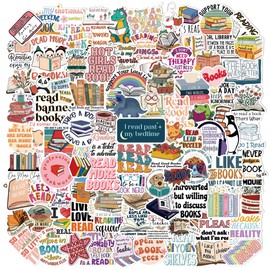 100 PCS Bookish Stickers for Kids Teens Adults, Cute Book Lover Stickers for Journal, Kindle, Inspirational & Family-Friendly Vinyl Stickers for Readers, Students, Teachers