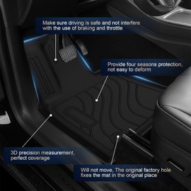 Floor Mats for Nissan Altima 2024 2023 2022 2021 2020 2019, All Weather TPE Car Mats Custom Fit Floor Liners and Cargo Liner, 1st & 2nd Row&Trunk, TPE OdorlessAnti-Slip Rubber Mats Accessories-Black