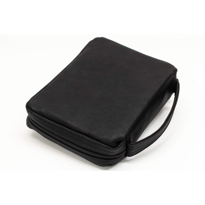 Dicksons Soft Black Embossed Cross with Front Pocket Leather Look