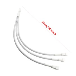 ZZHXSM 2PCS PWM Fan Splitter Cable 4 Pin One-to-Three Line 27cm Computer CPU Cooling Temperature Control Suitable for Computers Extension Cable Converter White