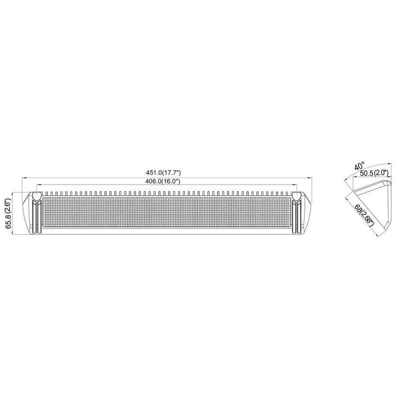 Raycharm 18" RV Exterior LED Awning Light Fixture, 40° Down