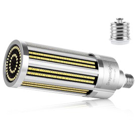 DragonLight 120W Commercial Grade Corn LED Light Bulb Fanless (400 Watt Metal Halide/HID/HPS Replacement) E26/E39 Large Mogul Base LED Lamp 3000K Warm White 14,400LM for High Bay Area Lighting