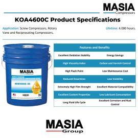 Masia Compressors Boge 3000 Plus Lubricant ISO 46 - 4000 Hours - 1-Gal Jug (599024200P)