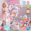 YIYBM Baby Doll Stroller Play Set with 12.5" Baby Doll,Dining