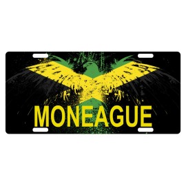 Fast Service Designs Jamaica Flag License Plate Jamaican Eagle Emblem Moneague