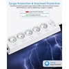 Power Strip Individually Switchable, 5-Way Multiple Socket Wall Mounted with