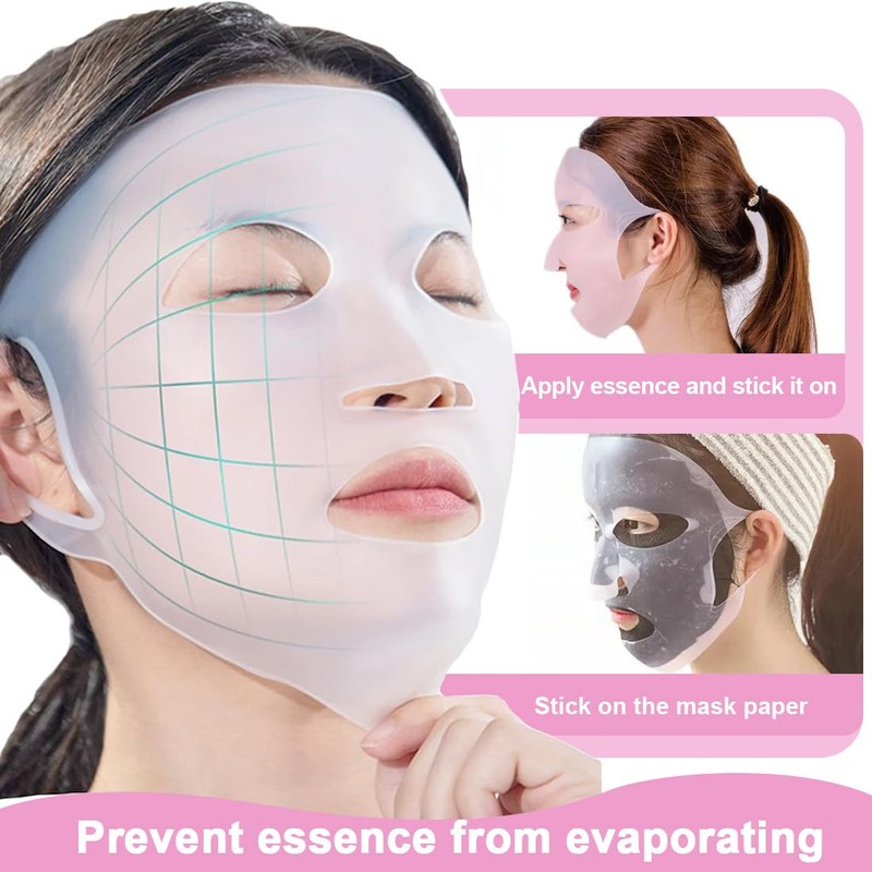 3 Stück Gesichtsmasken Abdeckung, Wiederverwendbare Silikon-Gesichtsmaske, 3D Maske Silikon Gesichtsdampf
