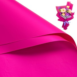 WRAPAHOLIC 20 Sheets Flower Wrapping Paper - 22.4 x 22.4 inch Pure Hot Pink Water-Resistant Floral Bouquet Wrapping Paper, Florist Supplies Packaging for Wedding Birthday Gift DIY