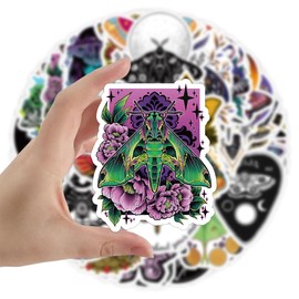 50 Packs Ghost Moth Stickers Water Bottles Laptop Phone Motorcycle Computer Guitar Skateboard Hydroflasks Ghost Moth Vinyl Sticker Waterproof Aesthetic Trendy Decals for Teens Girls Adults