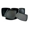 Anforama Set Juego Platos Melamina Gruesa Negro Moderna 6pzas 23.5cm