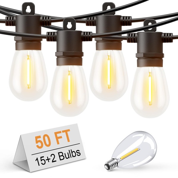 Svater Outdoor String Lights LED 50 FT, Patio Lights for
