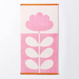 Orla Kiely Cut Stem Bathroom Towel Tulip Pink & Paprika 100% Cotton (Hand Towel 50cm x 90cm)