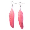 Rose Pink Feather Earrings - Handmade Slim Look