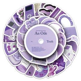 Pack of 50 Purple Cartoon Stickers Car Laptop Phone Guitar Skateboard Motorcycle Bicycle Purple Cartoon Stickers Set Vinyl Waterproof Aesthetic Stickers for Teenagers Children Adults