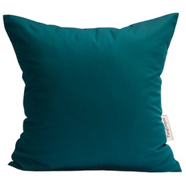 TangDepot Durable Faux Silk Solid Pillow Shams, Square Decorative Pillow Covers, Throw Pillow Covers, Indoor/Outdoor Cushion Covers Pillows Shells - (12"x12", Teal Green)