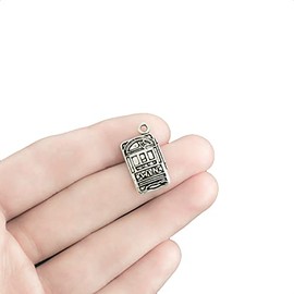 Bohemian Findings 4 Slot Machine Antique Silver Tone Charms - SC273