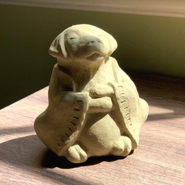 Small Meditating Dog: Solid Durable Stone Sculpture. Perfect Home Décor & Outdoor Safe. Handcrafted USA. (Old Stone/tanish)