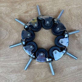 Bassick 8 Vintage Chrome Bassick The Hooded 2" Swivel Furniture Casters Plain Round Stem