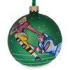 American Football Blown Glass Christmas Ornament 3.25 Inches