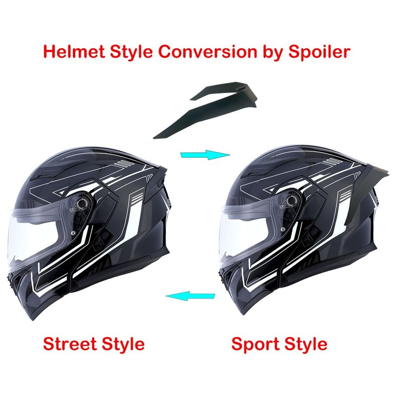 1Storm Motorcycle Modular Full Face Helmet Flip up Dual Visor