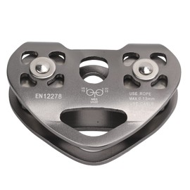 Zipline Swivel Pulley Rock Climbing Equipment, Aluminum Tandem Speed Double Trolley with Stainless Steel Concave Pulley for Mountaineering