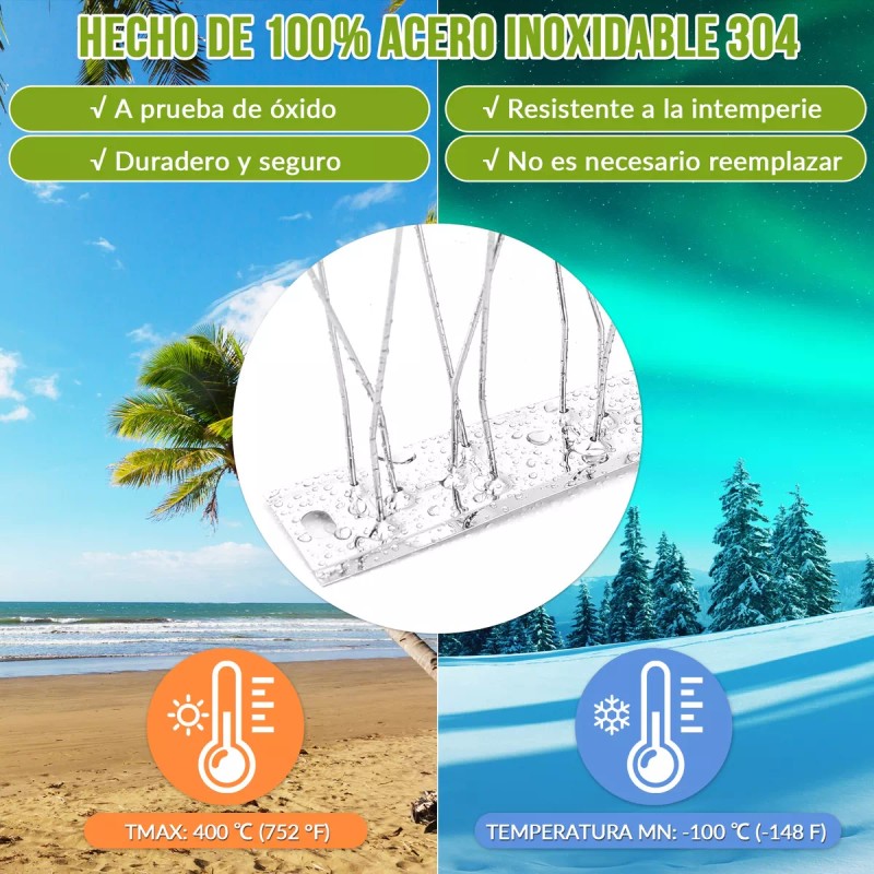 HomeChi 12 Pcs Púas Antipalomas Y Aves Caja Con Lineales