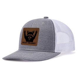 Funny Raccoon Hat - Stay Trashy Hat - Funny Trucker Hats for Adult Humor Raccoon Gift Richardson 112 Trucker Hat