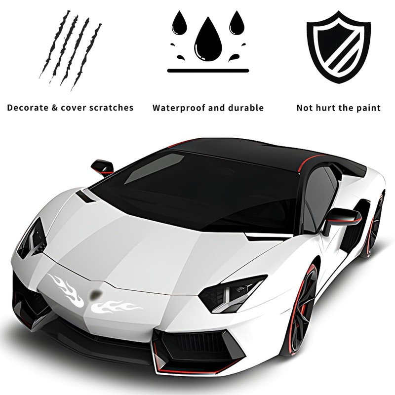 ZWYYW Reflective Car & Motorcycle Flame Stickers - 4 Pack