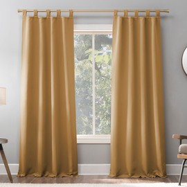 Sun Zero Easton Energy Saving Blackout Tab Top Curtain Panel, 40" x 63", Gold