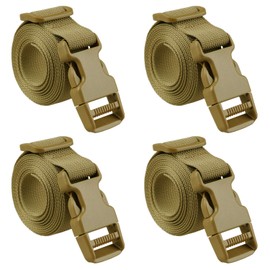 MAGARROW 40" 60" Strap Buckle Packing Straps Adjustable 1-Inch Belt (1" Wide - 40" Long, Tan (4-Pack))