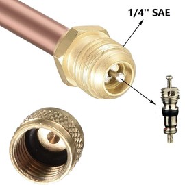 Greluma Service Access Valve 1/4 Inch SAE x 1/4 Inch AD x 4 Inch Shaft Core AC Cooling Pack of 3
