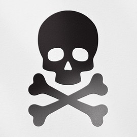 Decal Stickers of Skull and Crossbones Death Head Skeleton (Black) (Set of 2) Premium Waterproof Vinyl Decal Stickers for Laptop Smartphone Car Dirt Bike Wall Room Mason - BICVER1586592BLW19Y24