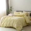 FOSSA Duvet Cover Set 100% Washed Cotton Linen Feel Super
