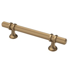 Alzassbg 10 Pack Champagne Bronze Cabinet Pulls, 3-3/4 Inch(96mm) Hole Centers Knurled Cabinet Handles Kitchen Hardware for Cabinets and Drawers AL3087BRG
