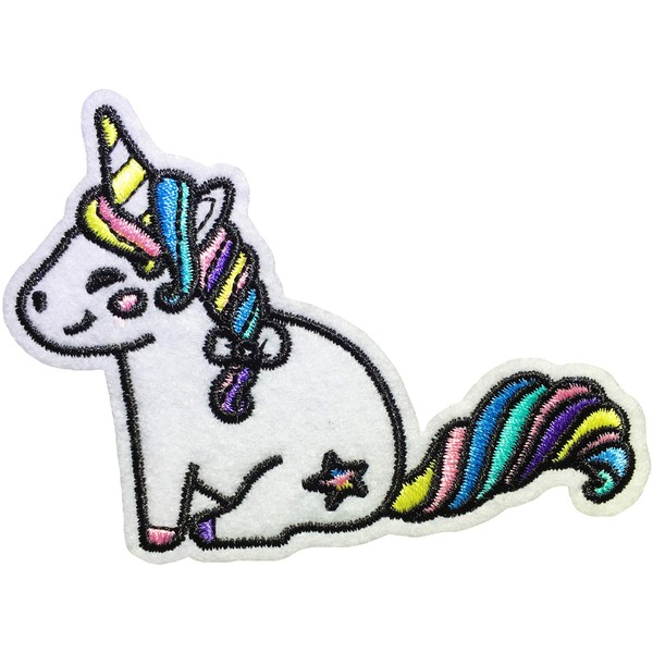 Papapatch Cute White Unicorn Horse Cartoon DIY Sew on Iron