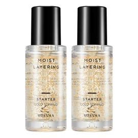 Partner_Reference Missha Moist Layering Starter Makeup Base 30ml Gold Topping 2pcs / 미샤 모이스트 레이어링 스타터 메이크업베이스 30ml 골드 토핑 2개