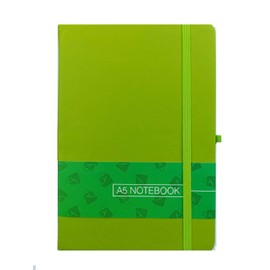 A5 Hardback Notebook Lined Notepad Note Book Notes Journal Diary with Pen Holder for Office Home School Use (Green)