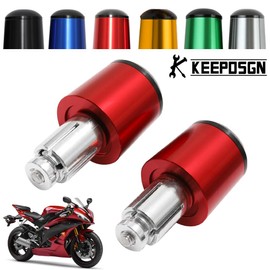 KEEPDSGN 7/8 Inch 22 mm - 24 mm Motorcycle Handlebar End Caps, Aluminium Motorcycle Handlebar Plugs Compatible with XJ6 XJ6N FZ1 FZ6 FZ09 MT03 MT07 MT09 MT10 YZF R1 R6.